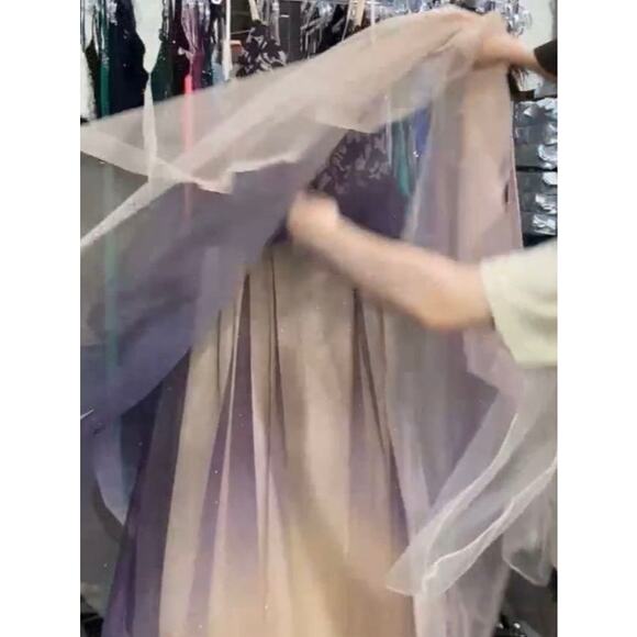 LUCCI LU ABBY PARIS PURPLE GOWN 90110, Size 14, New with Tag MSRP $380 SOO - Picture 11 of 13